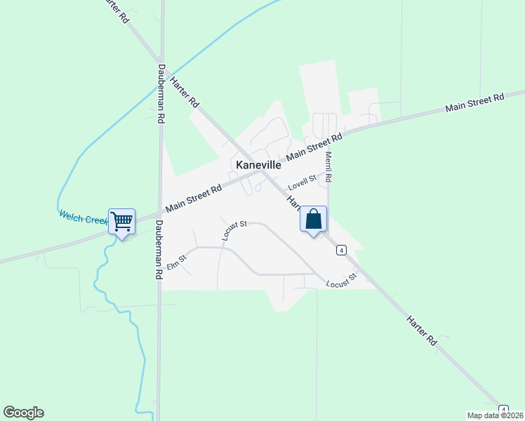 map of restaurants, bars, coffee shops, grocery stores, and more near 46W710 Locust Street in Elburn