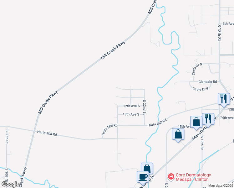 map of restaurants, bars, coffee shops, grocery stores, and more near 2340 Lafayette Terrace in Clinton