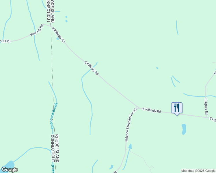 map of restaurants, bars, coffee shops, grocery stores, and more near 146 East Killingly Road in Foster