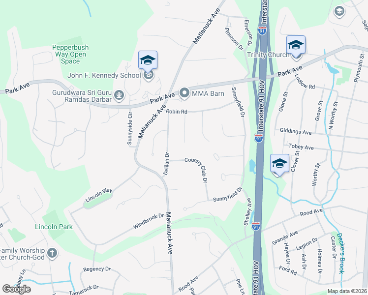 map of restaurants, bars, coffee shops, grocery stores, and more near 62 Nod Road in Windsor