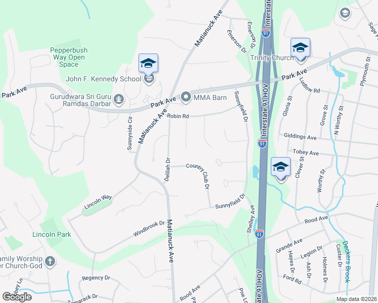 map of restaurants, bars, coffee shops, grocery stores, and more near 62 Nod Road in Windsor