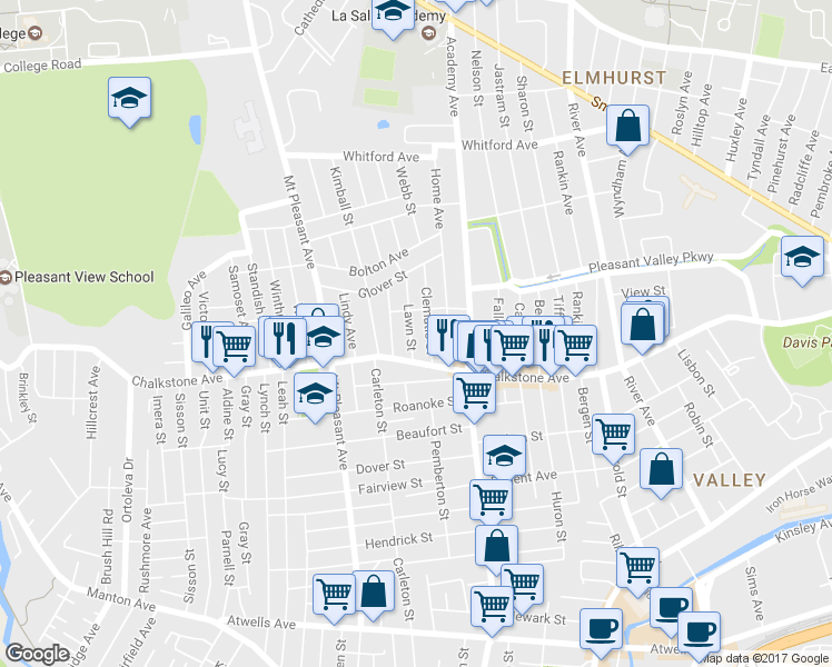 map of restaurants, bars, coffee shops, grocery stores, and more near 31 Lawn Street in Providence