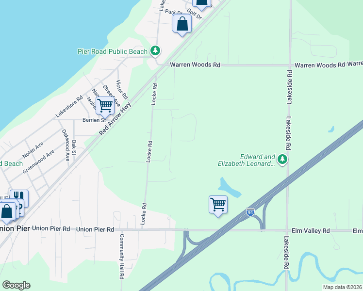 map of restaurants, bars, coffee shops, grocery stores, and more near 9085 National Parkway in Union Pier
