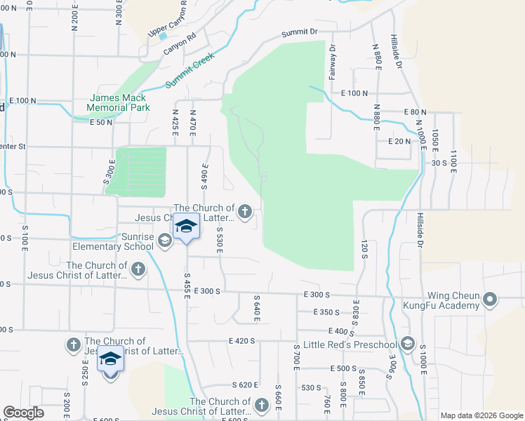 map of restaurants, bars, coffee shops, grocery stores, and more near East 120 South in Smithfield