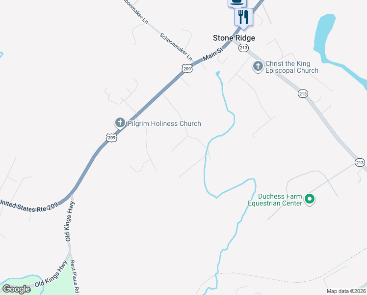 map of restaurants, bars, coffee shops, grocery stores, and more near 15 Royal Oak Road in Stone Ridge