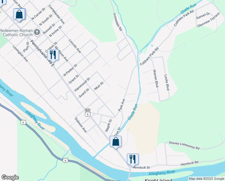 map of restaurants, bars, coffee shops, grocery stores, and more near 914 Lincoln Avenue in Warren