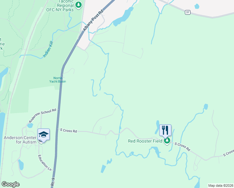map of restaurants, bars, coffee shops, grocery stores, and more near 19 South Cross Road in Staatsburg
