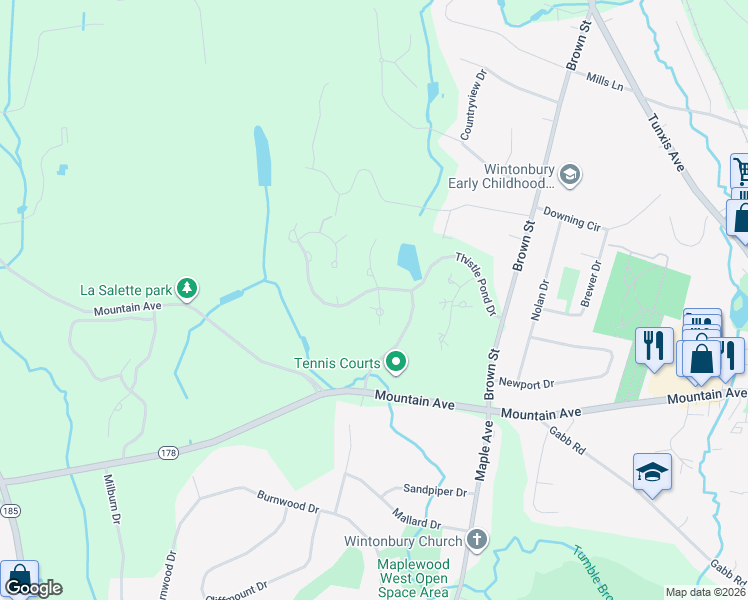 map of restaurants, bars, coffee shops, grocery stores, and more near 4 Reed Court in Bloomfield