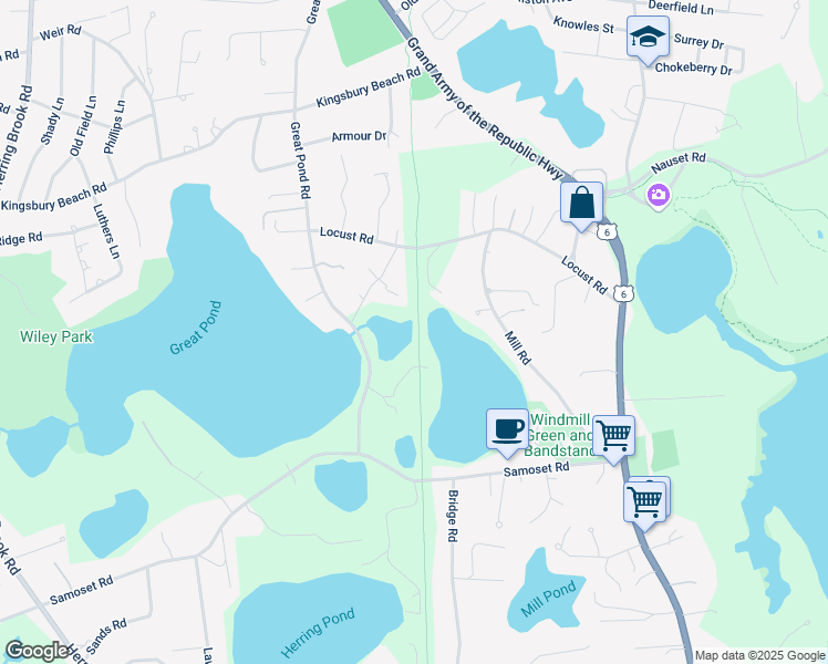 map of restaurants, bars, coffee shops, grocery stores, and more near 45 Hatch Way in Eastham