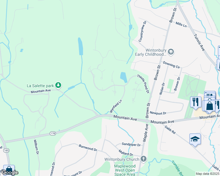 map of restaurants, bars, coffee shops, grocery stores, and more near 37 Reed Court in Bloomfield