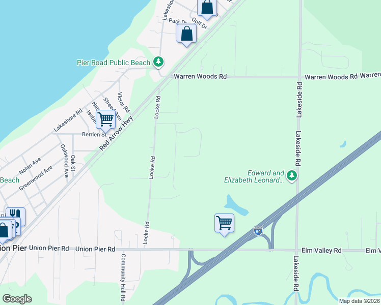 map of restaurants, bars, coffee shops, grocery stores, and more near 9085 National Parkway in Union Pier
