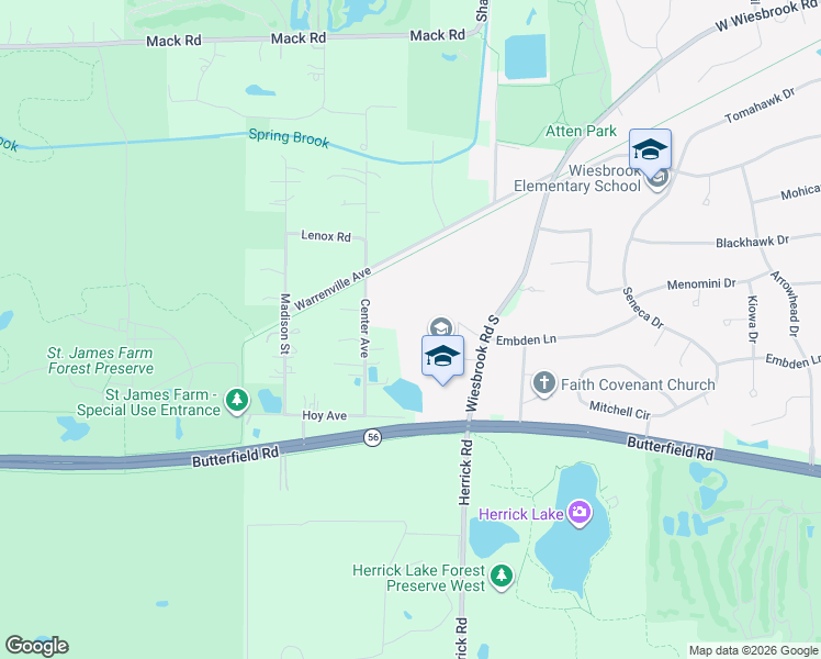 map of restaurants, bars, coffee shops, grocery stores, and more near 1993 Tiger Trail in Wheaton