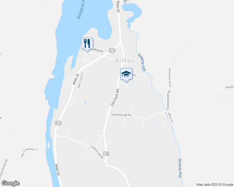map of restaurants, bars, coffee shops, grocery stores, and more near 1359 Old Post Road in Ulster Park