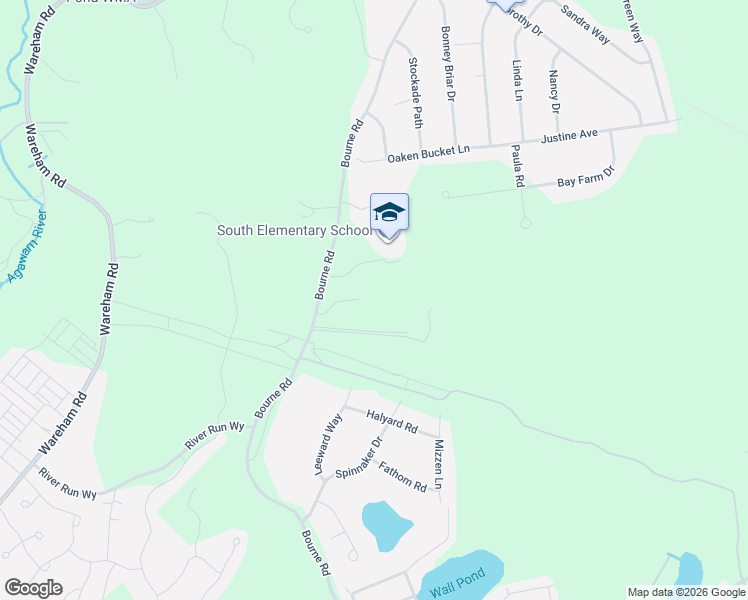 map of restaurants, bars, coffee shops, grocery stores, and more near 190 Bourne Road in Plymouth