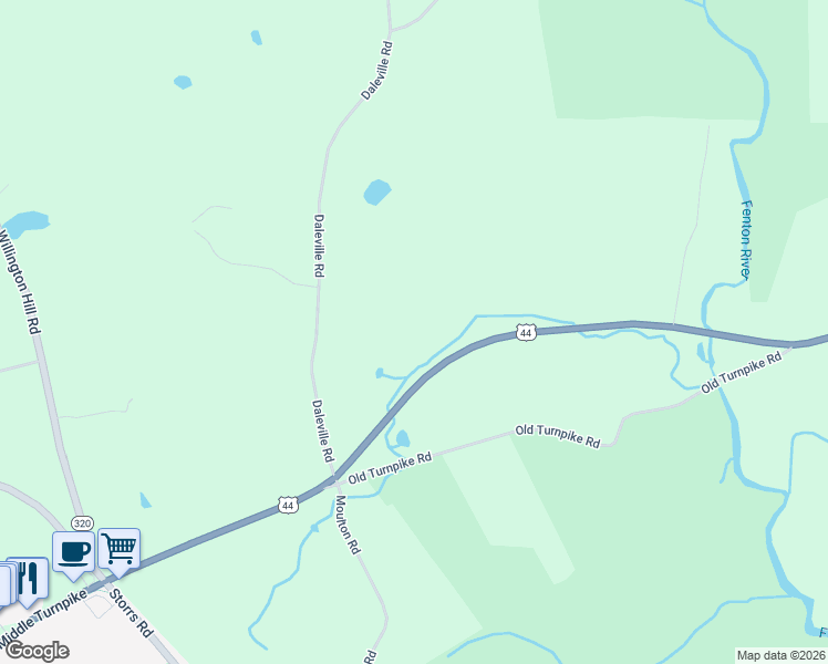 map of restaurants, bars, coffee shops, grocery stores, and more near 799 Middle Turnpike in Mansfield