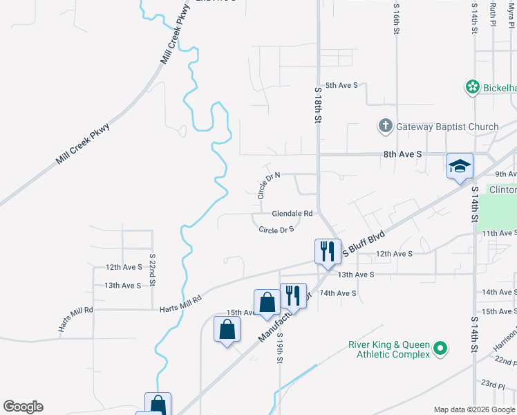 map of restaurants, bars, coffee shops, grocery stores, and more near 1947-1961 Overlook Court in Clinton