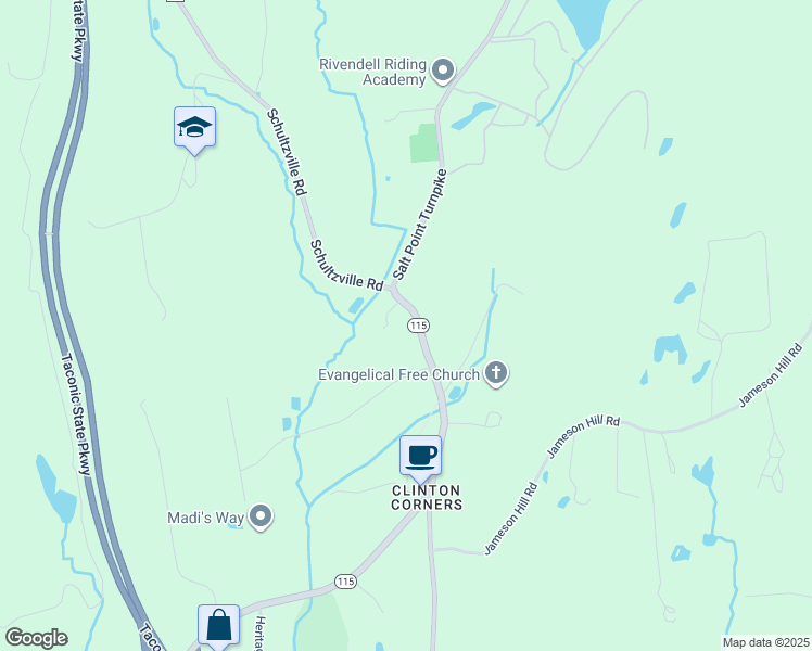 map of restaurants, bars, coffee shops, grocery stores, and more near 2483 Salt Point Turnpike in Clinton Corners