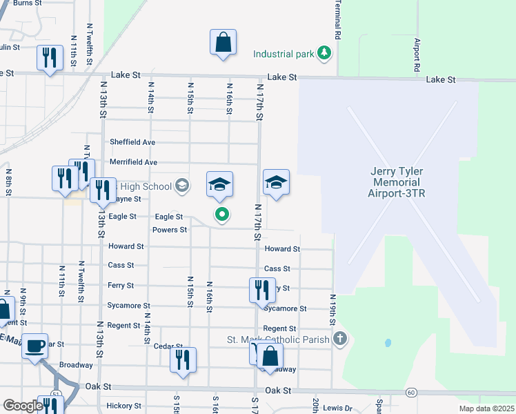 map of restaurants, bars, coffee shops, grocery stores, and more near 801 North 17th Street in Niles
