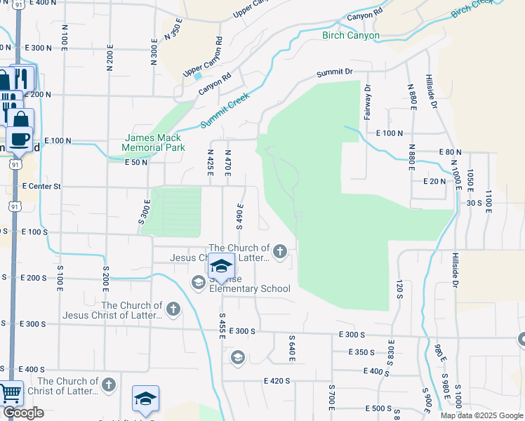 map of restaurants, bars, coffee shops, grocery stores, and more near 48 Chateau Way in Smithfield