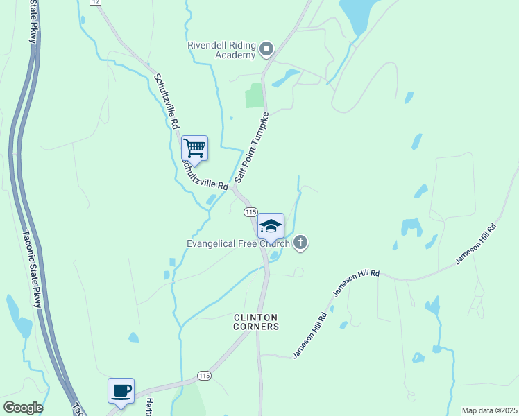 map of restaurants, bars, coffee shops, grocery stores, and more near 2483 Salt Point Turnpike in Clinton Corners