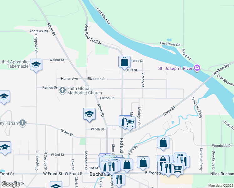 801 Red Bud Trail North, Buchanan MI Walk Score