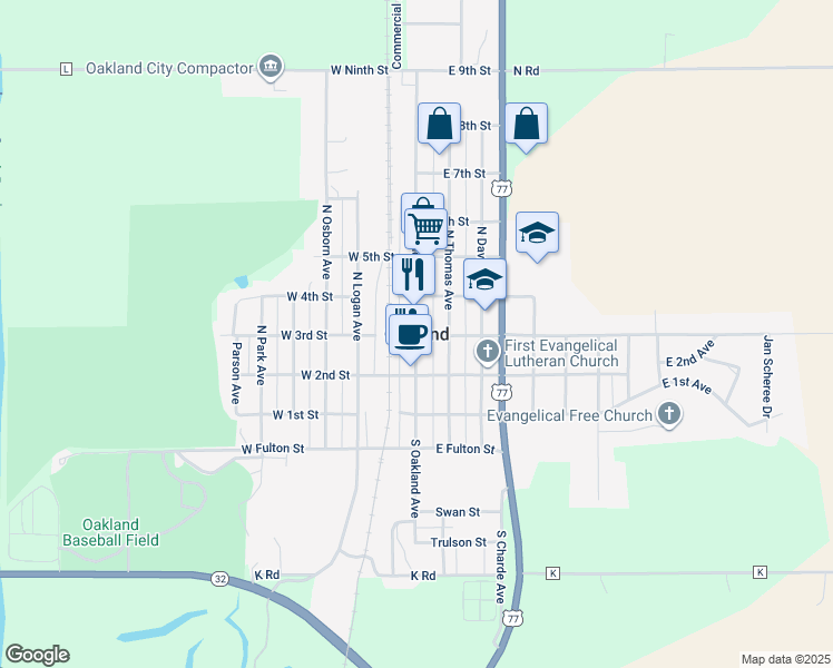 map of restaurants, bars, coffee shops, grocery stores, and more near 301-399 North Oakland Avenue in Oakland