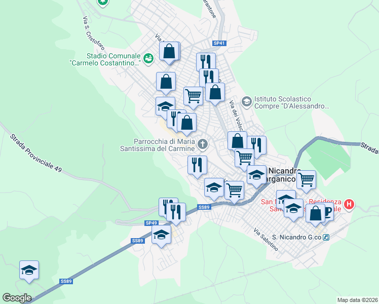 map of restaurants, bars, coffee shops, grocery stores, and more near 29 Corso Giuseppe Garibaldi in San Nicandro Garganico
