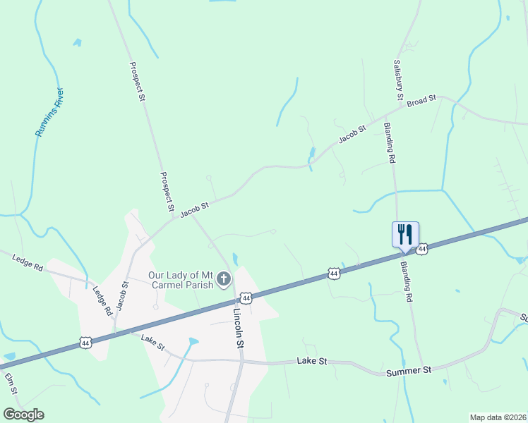 map of restaurants, bars, coffee shops, grocery stores, and more near 285 Jacob Street in Seekonk