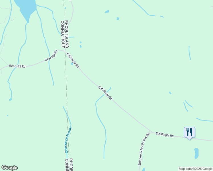 map of restaurants, bars, coffee shops, grocery stores, and more near 131 East Killingly Road in Foster