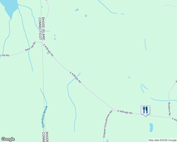 map of restaurants, bars, coffee shops, grocery stores, and more near 131 East Killingly Road in Foster