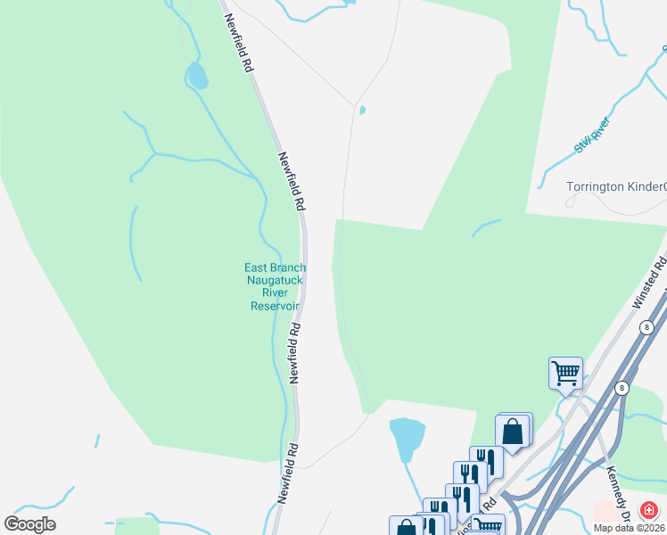 map of restaurants, bars, coffee shops, grocery stores, and more near 441 Guerdat Road in Torrington