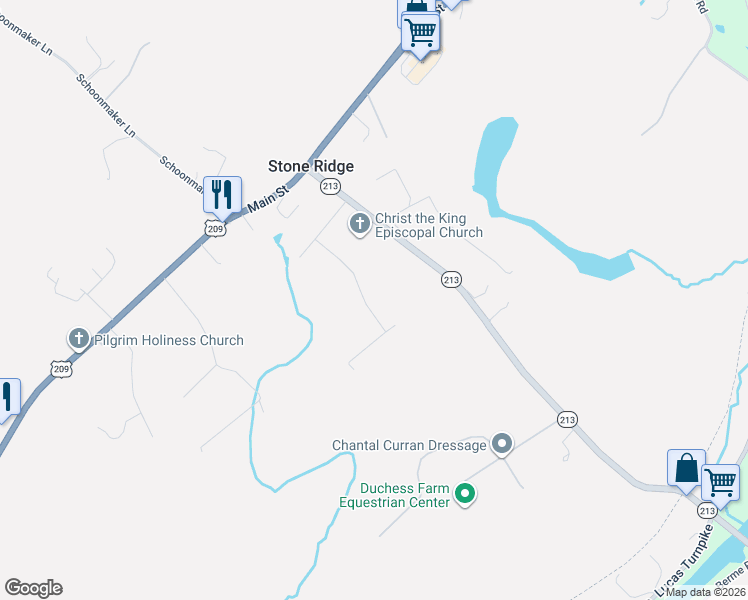 map of restaurants, bars, coffee shops, grocery stores, and more near 41 Alan Street in Stone Ridge