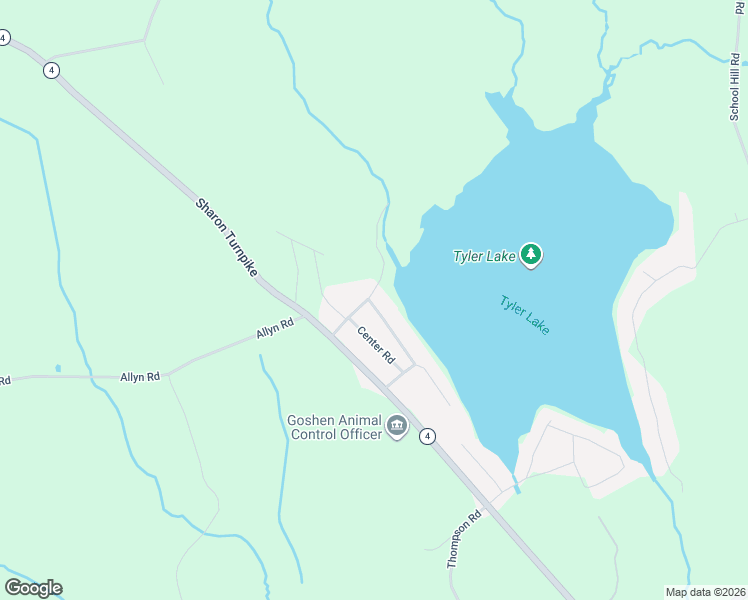 map of restaurants, bars, coffee shops, grocery stores, and more near 54 Tyler Lake Heights in Goshen