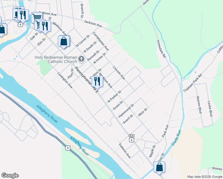 map of restaurants, bars, coffee shops, grocery stores, and more near 16 Dartmouth Street in Warren