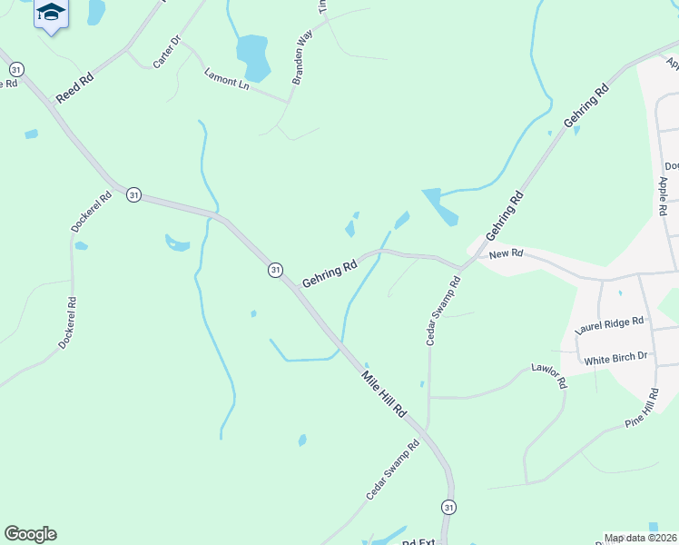 map of restaurants, bars, coffee shops, grocery stores, and more near 487 Gehring Road in Tolland