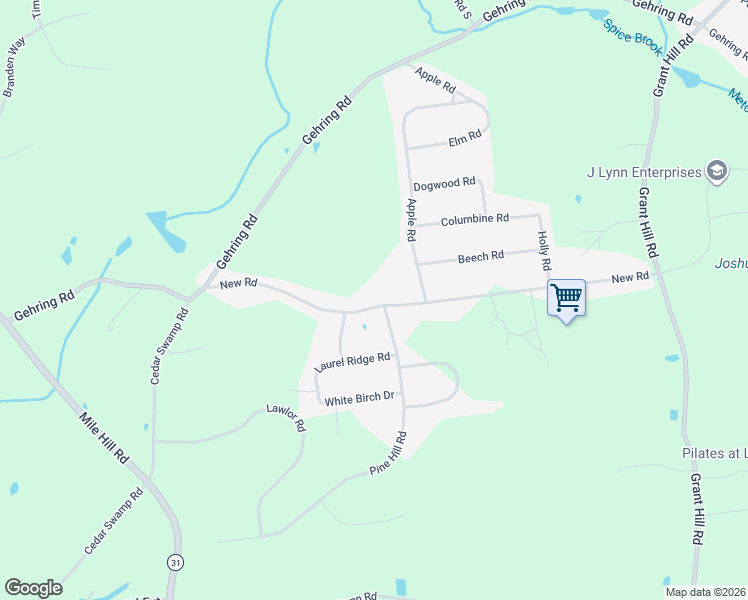 map of restaurants, bars, coffee shops, grocery stores, and more near 144 New Road in Tolland