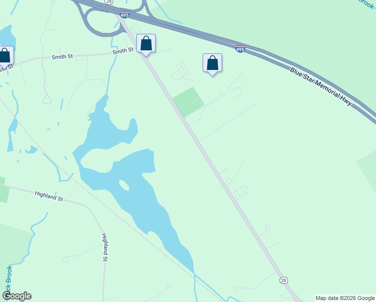 map of restaurants, bars, coffee shops, grocery stores, and more near 506-526 Wareham Street in Middleborough