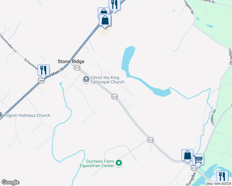 map of restaurants, bars, coffee shops, grocery stores, and more near 1536 New York 213 in High Falls