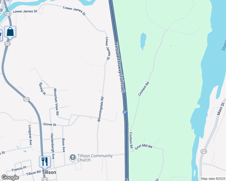 map of restaurants, bars, coffee shops, grocery stores, and more near in Tillson