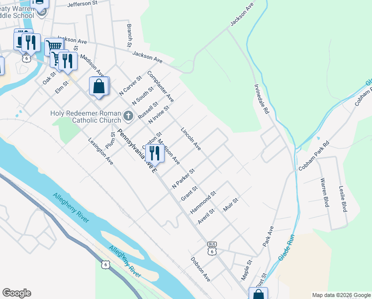 map of restaurants, bars, coffee shops, grocery stores, and more near 123 Dartmouth St in Warren