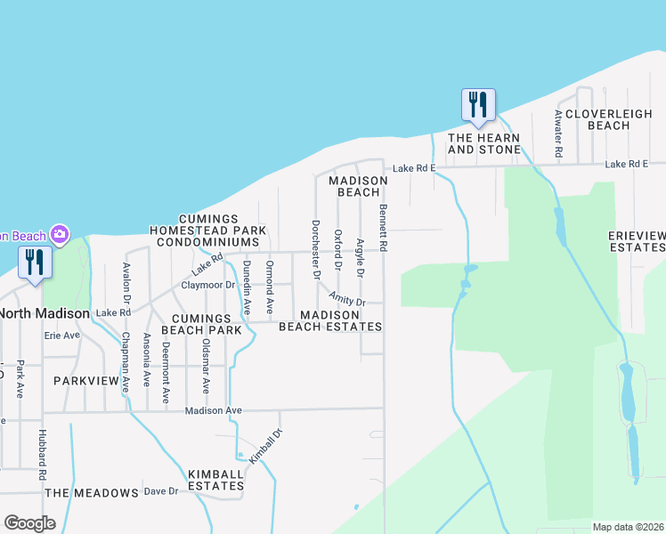 map of restaurants, bars, coffee shops, grocery stores, and more near 1332 Oxford Drive in Madison
