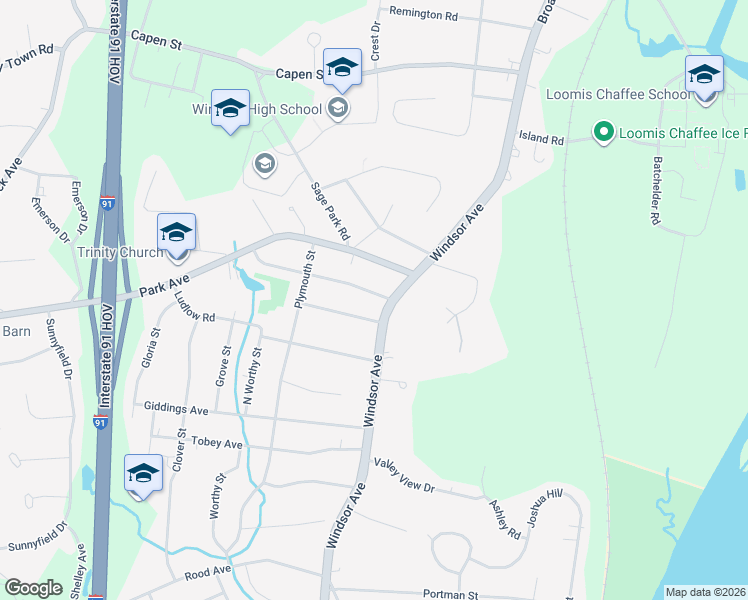 map of restaurants, bars, coffee shops, grocery stores, and more near 15 Wilton Road in Windsor
