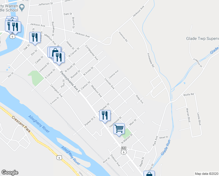 map of restaurants, bars, coffee shops, grocery stores, and more near 123 Dartmouth Street in Warren