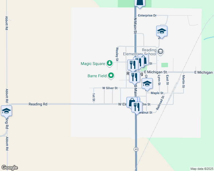map of restaurants, bars, coffee shops, grocery stores, and more near 302 West Silver Street in Reading