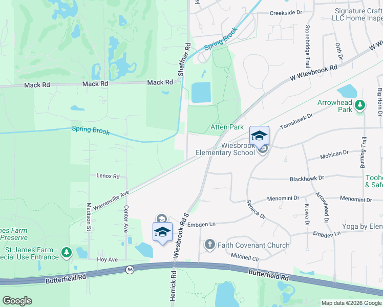 map of restaurants, bars, coffee shops, grocery stores, and more near 2251 Warrenville Avenue in Wheaton