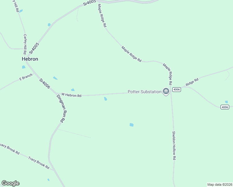 map of restaurants, bars, coffee shops, grocery stores, and more near West Hebron Road in Potter County