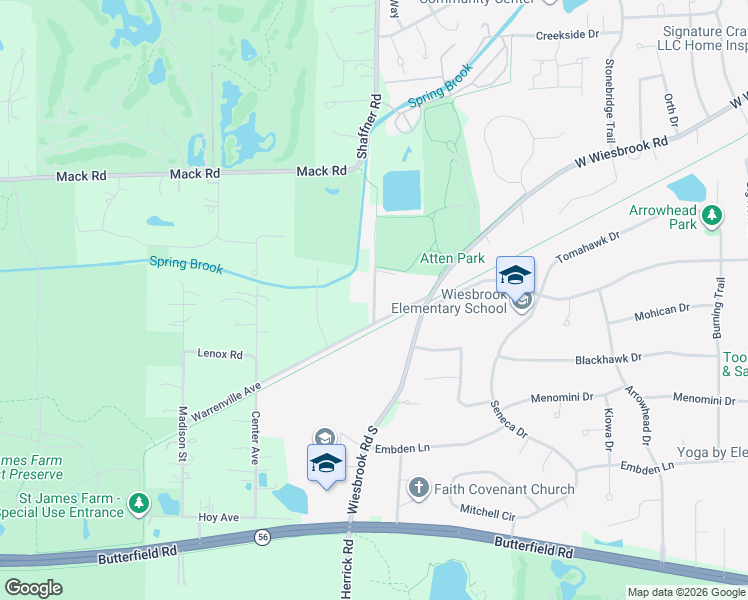 map of restaurants, bars, coffee shops, grocery stores, and more near 2251 Warrenville Avenue in Wheaton