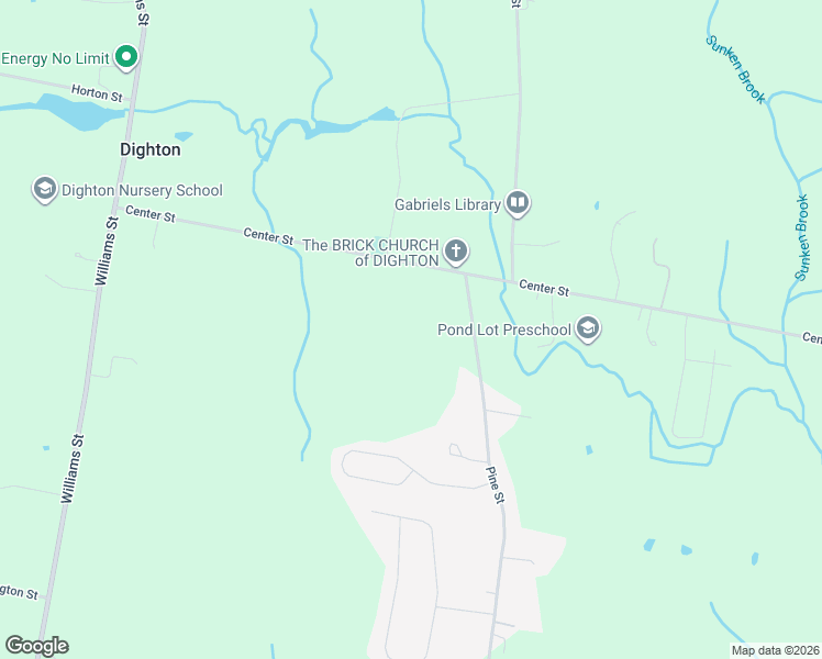 map of restaurants, bars, coffee shops, grocery stores, and more near 1290 Pine Street in Dighton