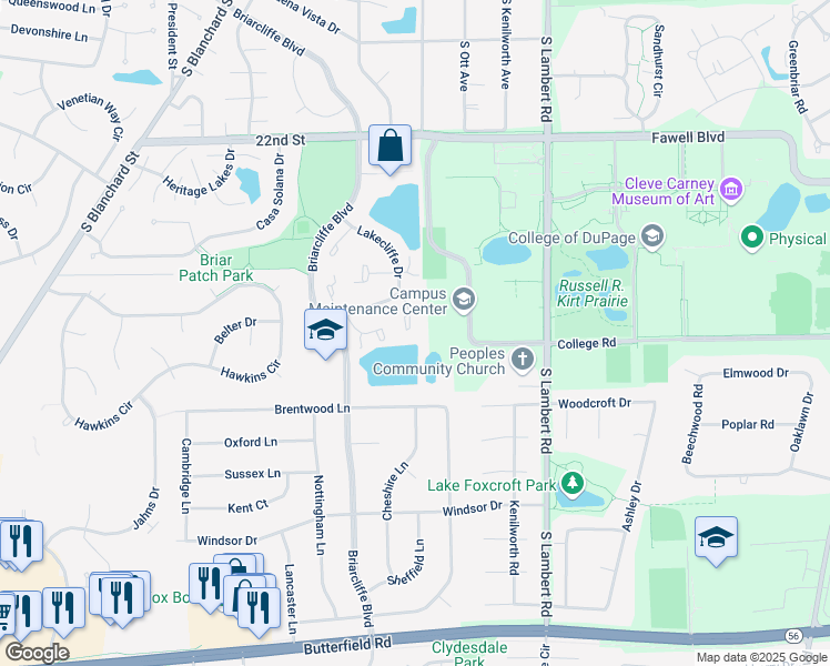 map of restaurants, bars, coffee shops, grocery stores, and more near 1782 Gloucester Court in Wheaton