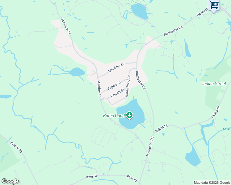 map of restaurants, bars, coffee shops, grocery stores, and more near 11 Everett Street in Carver